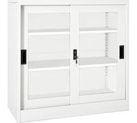 Prolenta Premium - Armoire avec porte coulissante blanche 90x40x90 cm acier