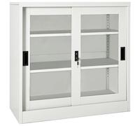 Prolenta Premium - Armoire avec porte coulissante gris clair 90x40x90 cm Acier
