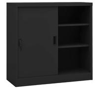 Prolenta Premium - Armoire de bureau avec porte coulissante anthracite 90x40x90 cm acier
