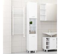 Prolenta Premium - Armoire de salle de bain blanc brillant 30x30x179 cm bois composite