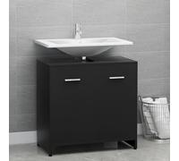 Prolenta Premium - Armoire de salle de bain noire 60x33x61 cm bois composite