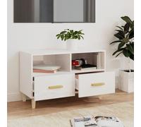 Prolenta Premium - Armoire TV blanc brillant 80x36x50 cm en bois composite