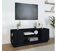 Prolenta Premium - Armoire TV noire 110x35x40,5 cm pin massif