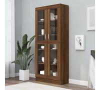 Prolenta Premium - Armoire vitrine aspect chêne brun 82,5x30,5x185,5 cm