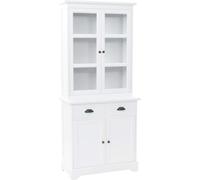 Prolenta Premium Armoire vitrine Buffet avec 4 portes MDF pin 80x40x180 cm