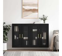 Prolenta Premium - Armoires murales 2 pcs. noir bois composite