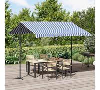 Prolenta Premium - Auvent Autoportant Bleu Et Blanc 300x300 Cm Tissu Et Acier Bleu