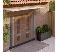 Prolenta Premium - Auvent de porte Gris et Transparent 297,5x90 cm Polycarbonate