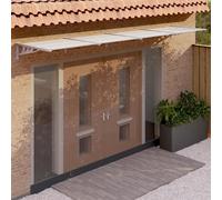 Prolenta Premium - Auvent De Porte Gris Et Transparent 396x90 Cm Polycarbonate Transparent
