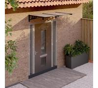 Prolenta Premium - Auvent de porte noir 152,5x90 cm polycarbonate