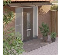 Prolenta Premium - Auvent de porte noir 400x100 cm polycarbonate