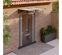 Prolenta Premium - Auvent de porte noir et transparent 152,5x90 cm polycarbonate