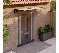 Prolenta Premium - Auvent de porte noir et transparent 199x90 cm Polycarbonate