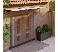 Prolenta Premium - Auvent De Porte Noir Et Transparent 297,5x90 Cm Polycarbonate Transparent