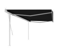 Prolenta Premium - Auvent Manuel Rétractable Avec Poteaux 5x3 M Anthracite Anthracite