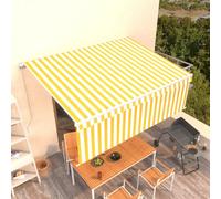 Prolenta Premium - Auvent Manuel Rétractable Avec Store 4x3 M Jaune Et Blanc Jaune