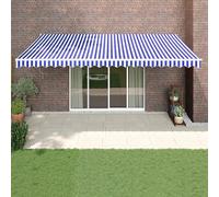 Prolenta Premium - Auvent Rétractable Automatique Bleu Et Blanc 5x3 M Multicolore
