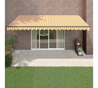 Prolenta Premium - Auvent Rétractable Jaune Et Blanc 5x3 M Tissu Et Aluminium Jaune
