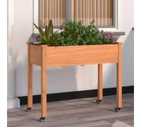 Prolenta Premium - Bac à plantes avec insert et roulettes brun 118x59x80cm bois de sapin