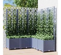 Prolenta Premium - Bac à plantes avec treillis bleu-gris 120x120x136 cm PP