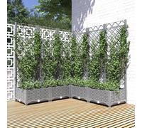 Prolenta Premium - Bac à plantes avec treillis gris clair 120x120x121,5 cm PP