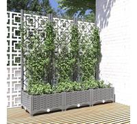 Prolenta Premium - Bac à plantes avec treillis gris clair 120x40x121,5 cm PP