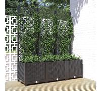 Prolenta Premium - Bac à plantes avec treillis noir 120x40x136 cm PP