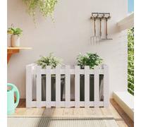 Prolenta Premium - Bac à plantes surélevé Design clôture à lattes blanc 100x50x50 cm Pin massif