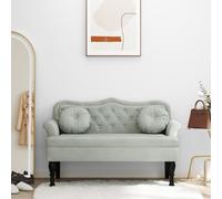 Prolenta Premium - Banc avec coussin gris clair 120,5x65x75 cm velours