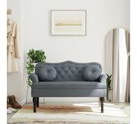 Prolenta Premium - Banc avec coussin gris foncé 120,5x65x75 cm velours