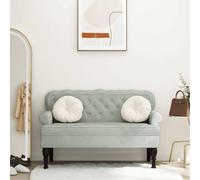 Prolenta Premium - Banc avec dossier gris clair 119,5x64,5x75 cm velours