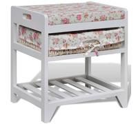 Prolenta Premium - Banc avec étagère à chaussures et panier de rangement Bois de paulownia