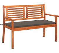 Prolenta Premium - Banc de jardin 2 places avec support 120 cm en bois massif d'eucalyptus