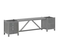 Prolenta Premium - Banc de jardin avec 2 bacs à plantes 150 cm bois massif acacia gris