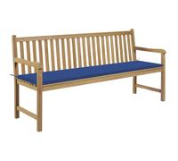 Prolenta Premium - Banc De Jardin Avec Coussin Bleu Royal 175 Cm Teck Massif Bleu