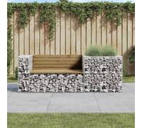 Prolenta Premium - Banc de jardin avec gabion Pin imprégné