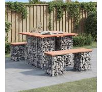 Prolenta Premium - Banc de jardin en gabions 100x102x72 cm bois massif douglas