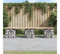 Prolenta Premium - Banc de jardin en gabions 203x44x42 cm pin massif