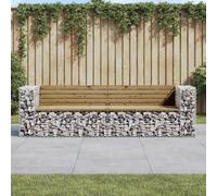 Prolenta Premium - Banc de jardin en gabions 244x71x65,5 cm Bois de pin imprégné