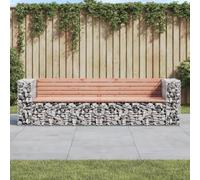 Prolenta Premium - Banc de jardin en gabions 244x71x65,5 cm bois massif douglas