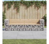 Prolenta Premium - Banc de jardin en gabions 244x71x65,5 cm Pin massif