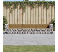 Prolenta Premium - Banc de jardin en gabions 347x71x65,5 cm Bois de pin imprégné