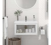 Prolenta Premium - Bâti de lavabo mural blanc 59x38x31 cm Fer