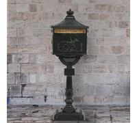 Prolenta Premium - Boîte aux lettres sur socle en aluminium Vintage Style Inoxydable Vert