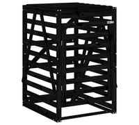 Prolenta Premium - Box pour poubelles noir 84x90x128,5 cm pin massif