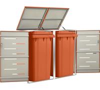 Prolenta Premium - Box pour poubelles pour 2 tonnes 138x77,5x112,5 cm acier inoxydable