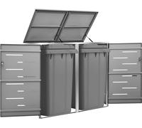 Prolenta Premium - Box pour poubelles pour 2 tonnes 138x77,5x112,5 cm acier inoxydable