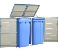Prolenta Premium - Box pour poubelles pour 2 tonnes 138x77,5x112,5 cm acier inoxydable