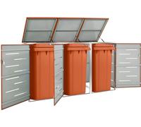 Prolenta Premium - Box pour poubelles pour 3 tonnes 207x77,5x112,5 cm acier inoxydable