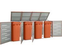 Prolenta Premium - Box pour poubelles pour 4 tonnes 276,5x77,5x112,5 cm acier inoxydable